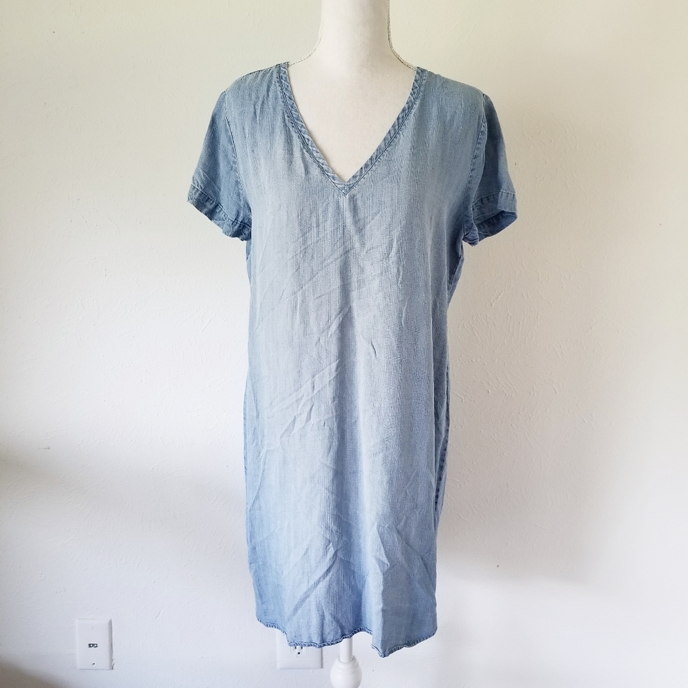 LOFT Lounge Lycocell Chambray Shift Dress S